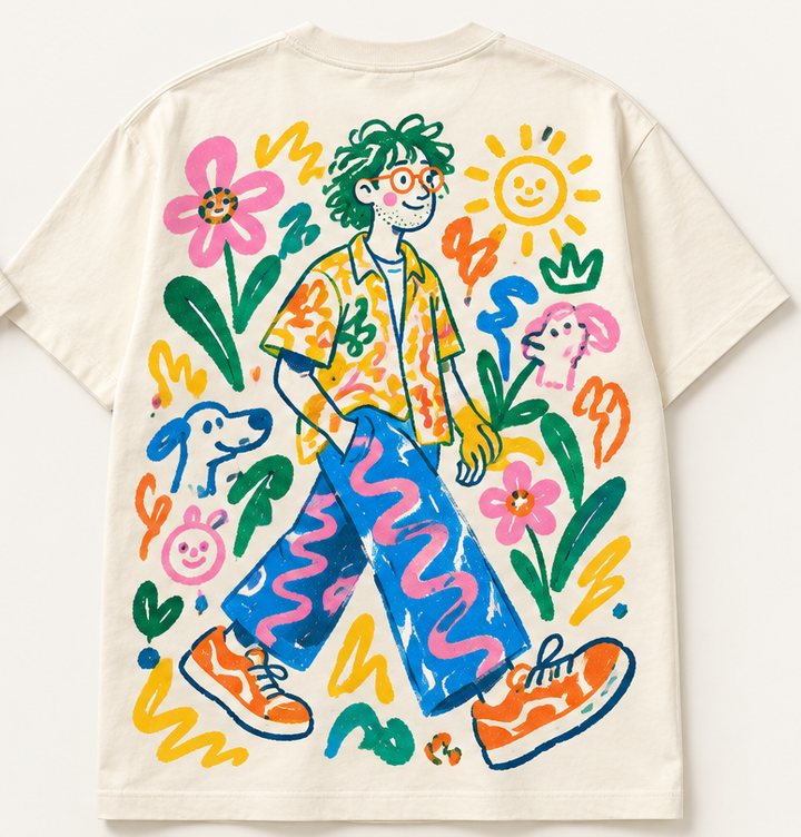 Illustrated back-print tee from The Illustrated Collection