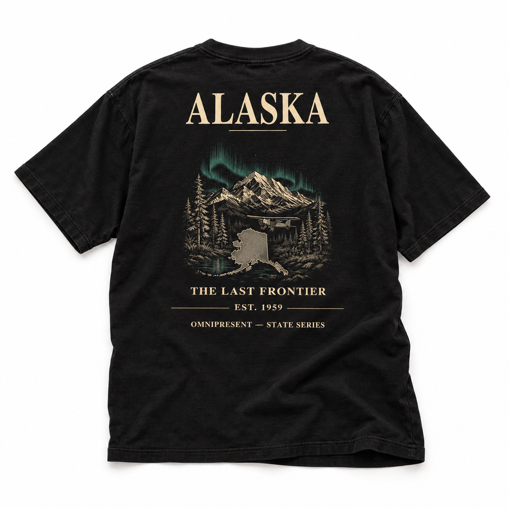 Alaska Edition T-Shirt — Black Back Flat Lay
