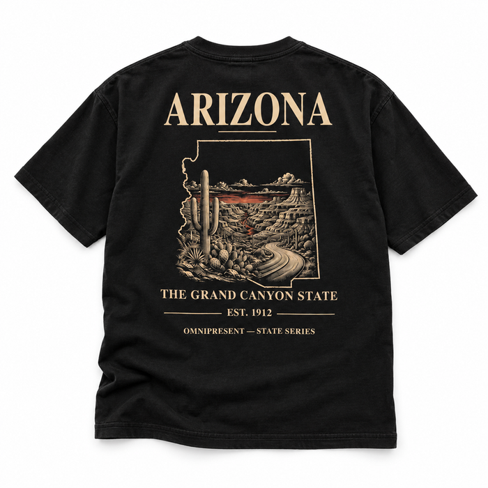 Arizona Edition T-Shirt — Black Back Flat Lay