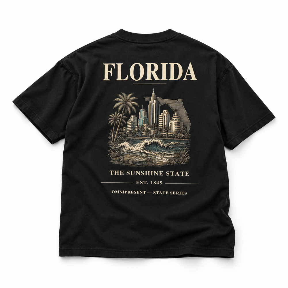 Florida Edition T-Shirt — Black Back Flat Lay