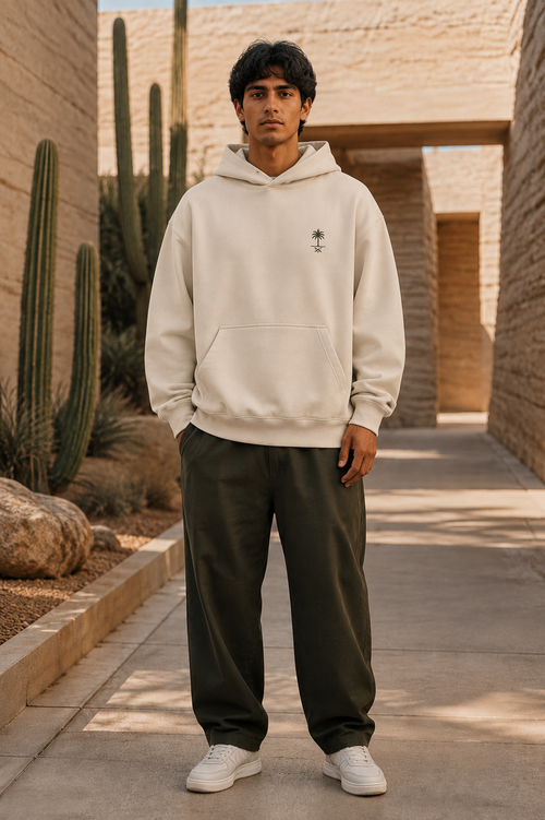 OMNIPRESENT Arizona Dunes beige hoodie front