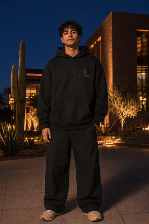 OMNIPRESENT Desert Eclipse black hoodie front