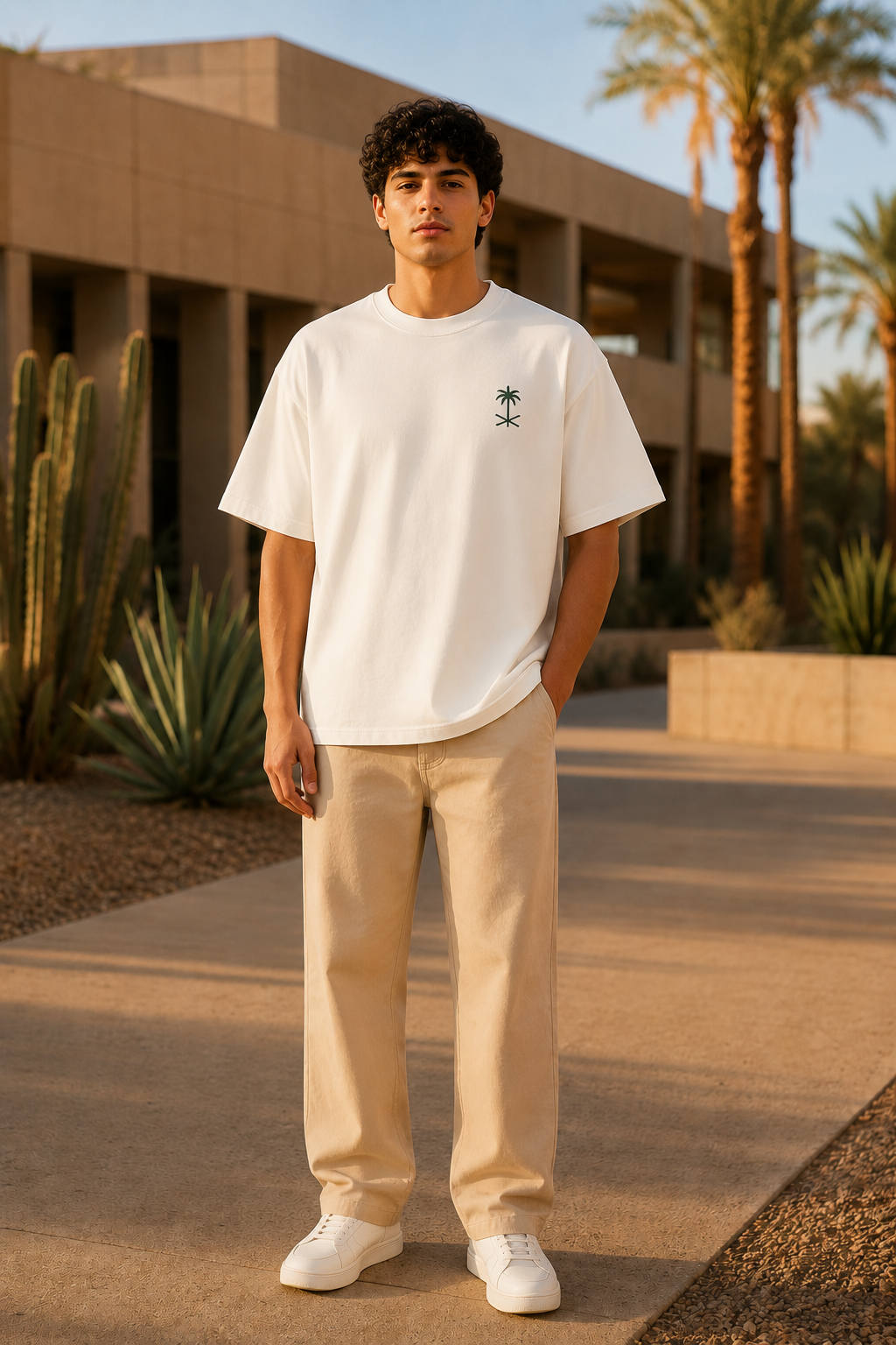 OMNIPRESENT Desert Origin green graphic T-shirt front