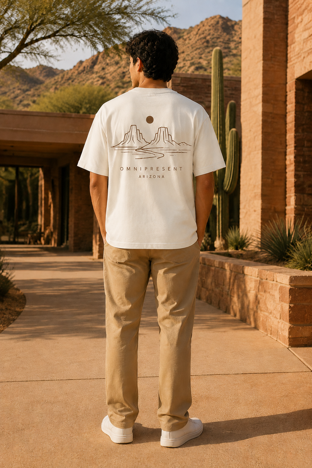 OMNIPRESENT Mesa Journey brown graphic T-shirt back