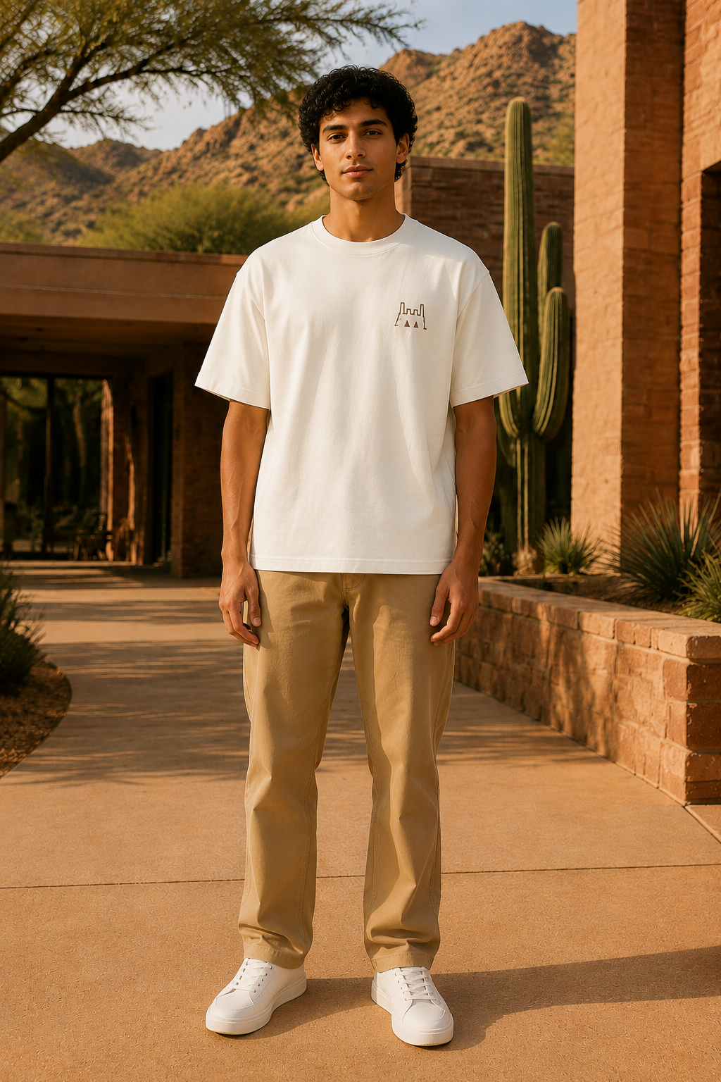 OMNIPRESENT Mesa Journey brown graphic T-shirt front